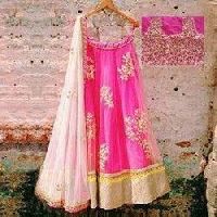 Pink Net Lehenga