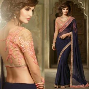 Saree With Stitch Blouse