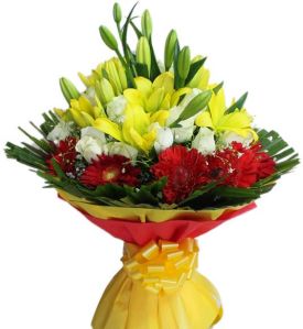 Yellow Red Blooms bouquet