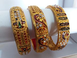 Diamond Meena Chip Bangles