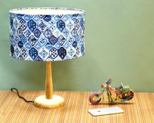 Table Lamp - Blue Ikat