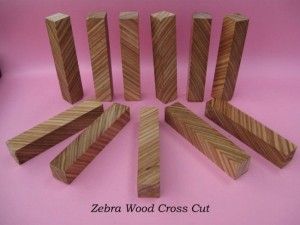 Zebrano Wood Cross Cut Pen Blanks