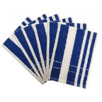 Lushomes Ultra-Silky stripe Finish Blue hand towels
