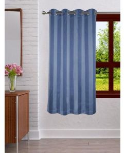 Lushomes Stripes Adorable Blue Curtain
