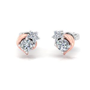 14kt Rose Gold Diamond Stud Earrings