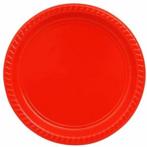 Red Food grade Reusable Plastic Plate