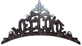 Wooden Welcome Shaped Wall Hanging