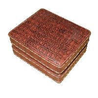 Square Shaped Leather Jewellery Box