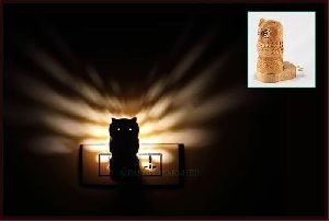 Wooden Owl Shaped Night Lamp