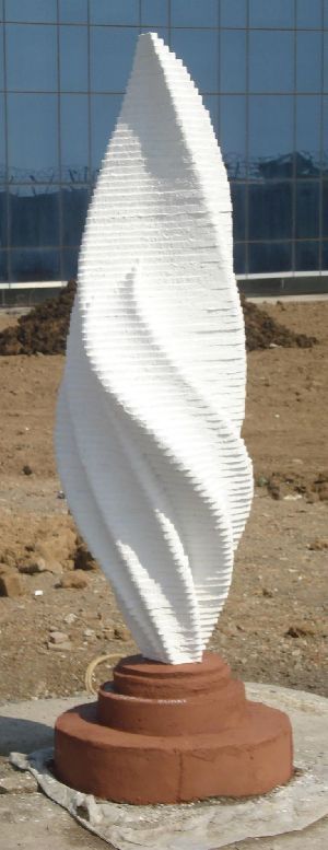 White Rhythmic Flame Sculpture