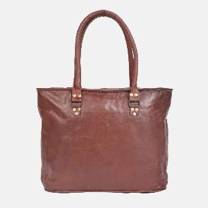 Ladies Leather Handmade Tote Bag With Zip Top Brannigan