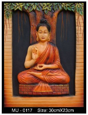 Terracotta Sculpted Gautam Buddha Frame