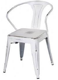 white metal dining chair