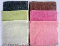KI-CL-19 Cotton Linen Yarn Dyed Plain Scarves
