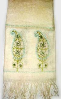 KI-LL-04 Linen Scarf with Embroidery