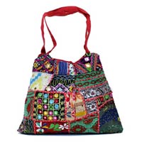 Cotton Canvas Multi Color Heavy Embroidery Mirror Work Hippie Boho Tote Indian Sling Shoulder Bag