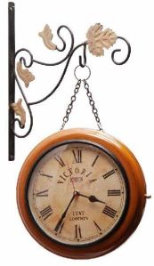 Double sided Golden Station clock