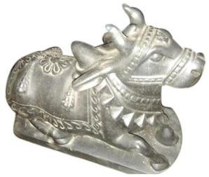 Grey Stone Nandi Statue