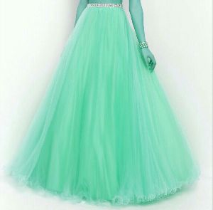 SEA GREEN BLUE PARTY NET SKIRT