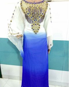 White-Blue Stylish Farasha kaftan