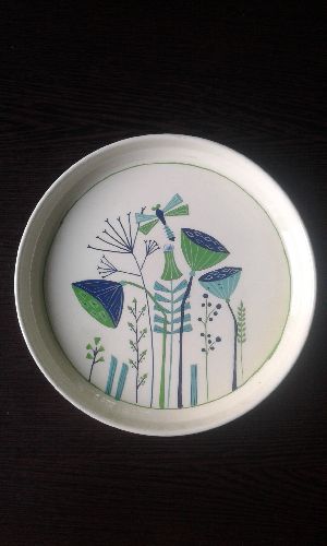 Hand painted round plate