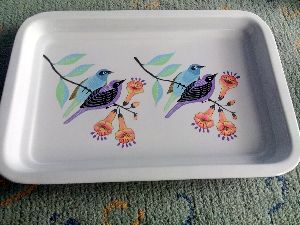 Hand painted serving Tray rectangle