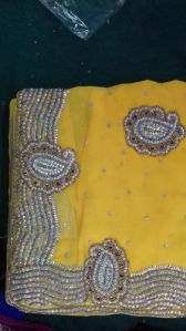 Ladies Yellow Designer Saree