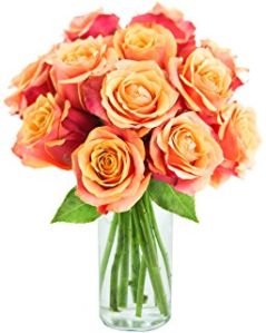 Fresh Orange Button Rose Flowers