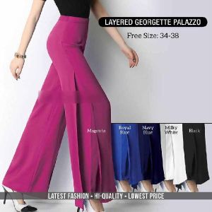 Layered Georgette Palazzo Pant