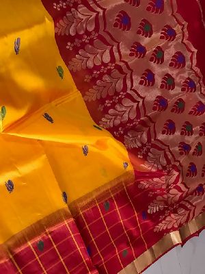 gadwal soft silk sarees with check border