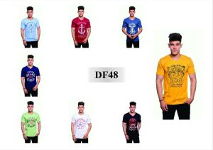 Mens T Shirt DF 48 Half Sleeves V Neck Printed