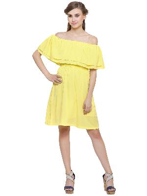 Off Shoulder Knee Length Dress