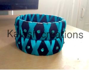 Blue black silk thread kada