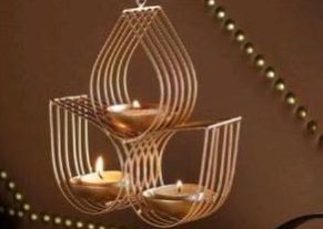 brass finish hanging diyas