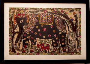 Handpainted Madhubani Elephant Painting