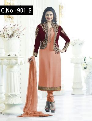 designer peach Straight cut suit