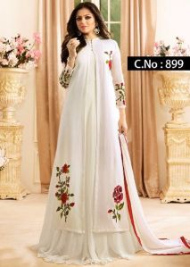 Designer White Embroidered Salwar Suit