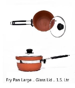 Terracotta Fry Pan Large Glass Lid