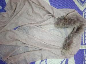 Thick Wool Pashmina Fur Collar Wrap Stoles