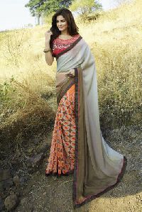 Stunning Multi Designer Georgette & Jacquard Saree