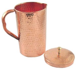 INDIAN CRAFTIO PURE COPPER HAMMERED LUXURY WATER JUG