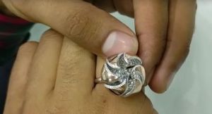 Silver Ladies CZ Spinner Moving Rings