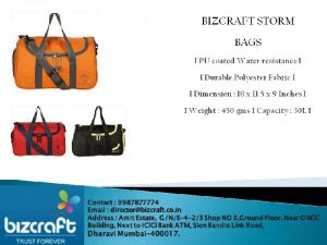 BIZCRAFT STORM BAGS