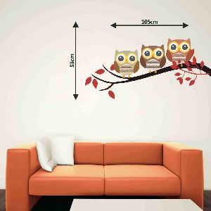 Decor Kafe Owl On Branch Wall Sticker