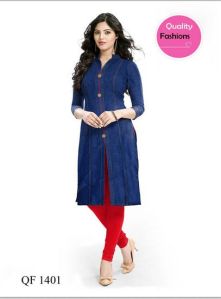 Stitched Denim Kurti