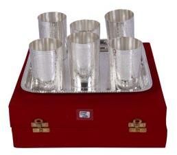 Silver Glass Set With Tray