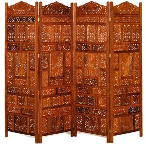 Wooden Shesham Screen 4 Panel - 8042