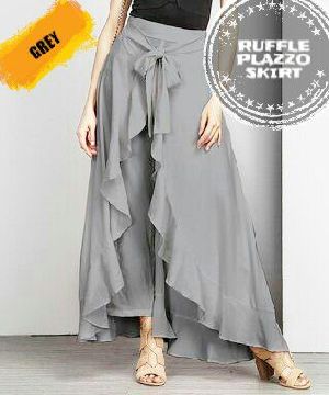 Ruffle plazzo skirt
