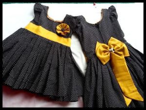 Girls Black Bow Frock