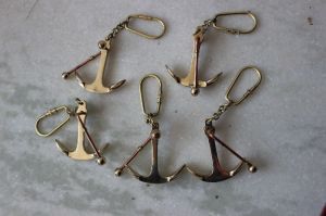 Nautical Brass Anchor Keychain